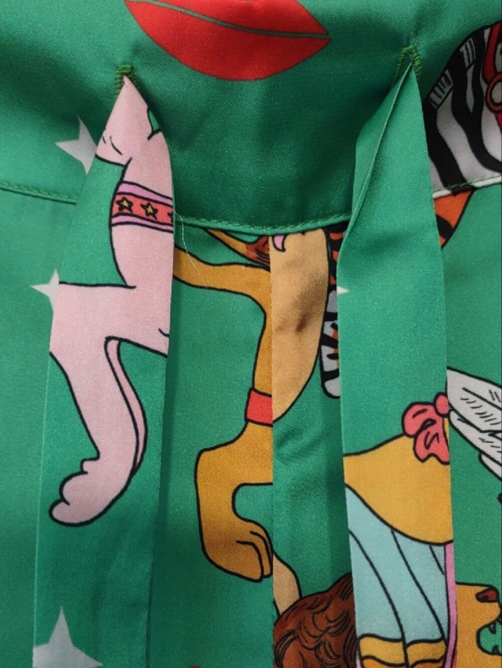 Karen Mabon Carousel Satin Pajama Set Medium M Whimsical Luxury Sleepwear.NWTS - Picture 10 of 15
